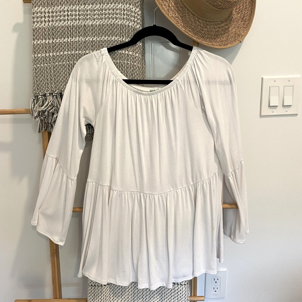 Cotton white off shoulder blouse